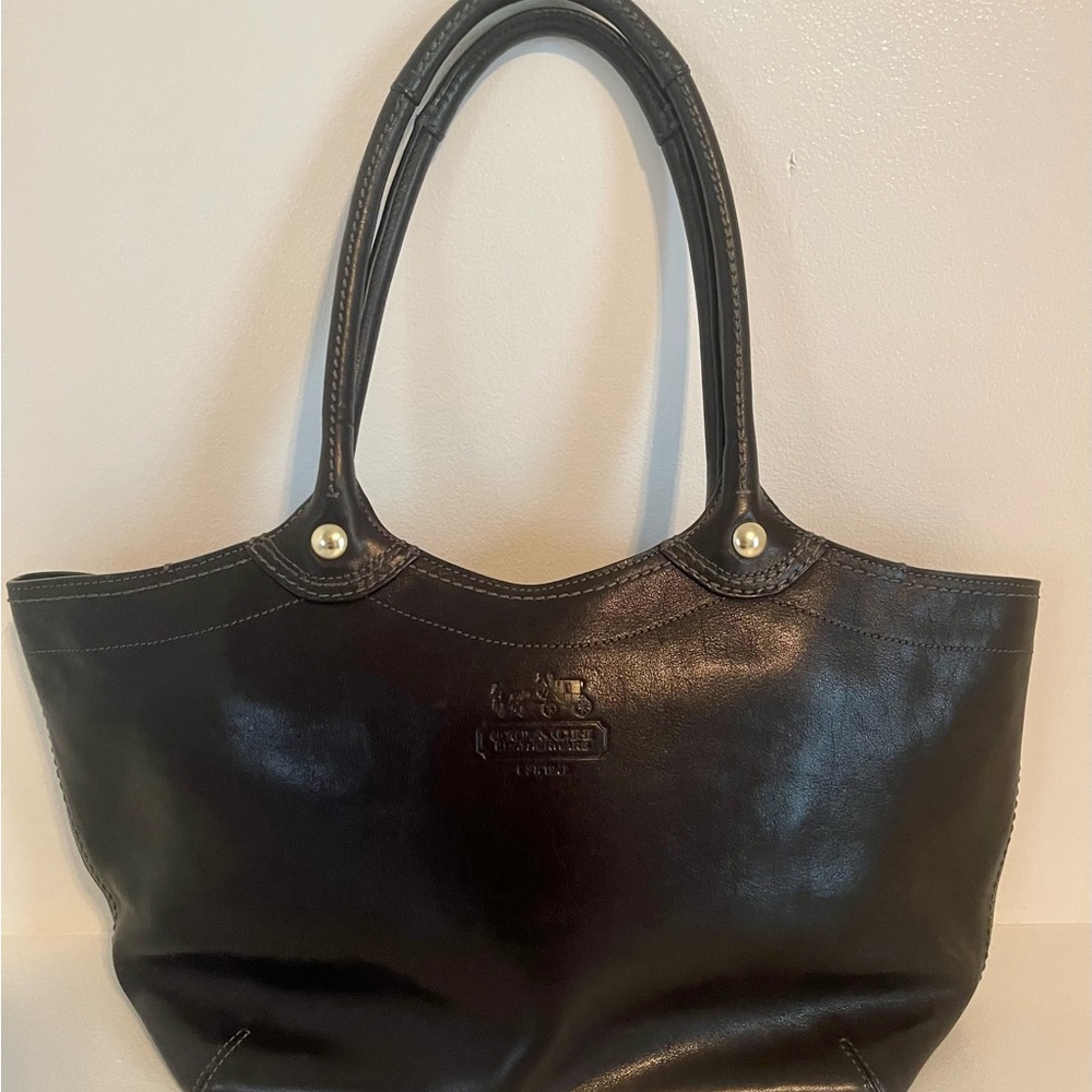 COACH - Black Leather Shoulder Bag / Tote Bag - Picture 6 of 8